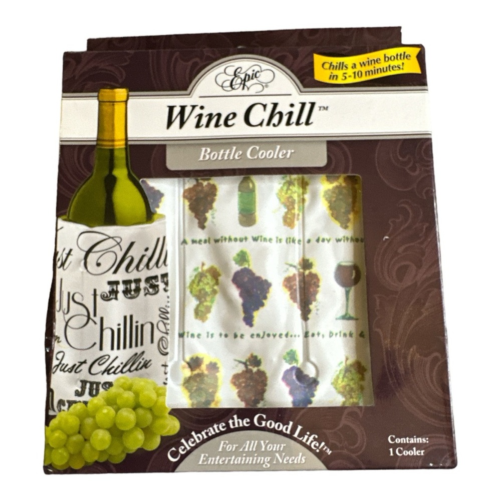Epic Wine Chill Bottle Cooler NWOT